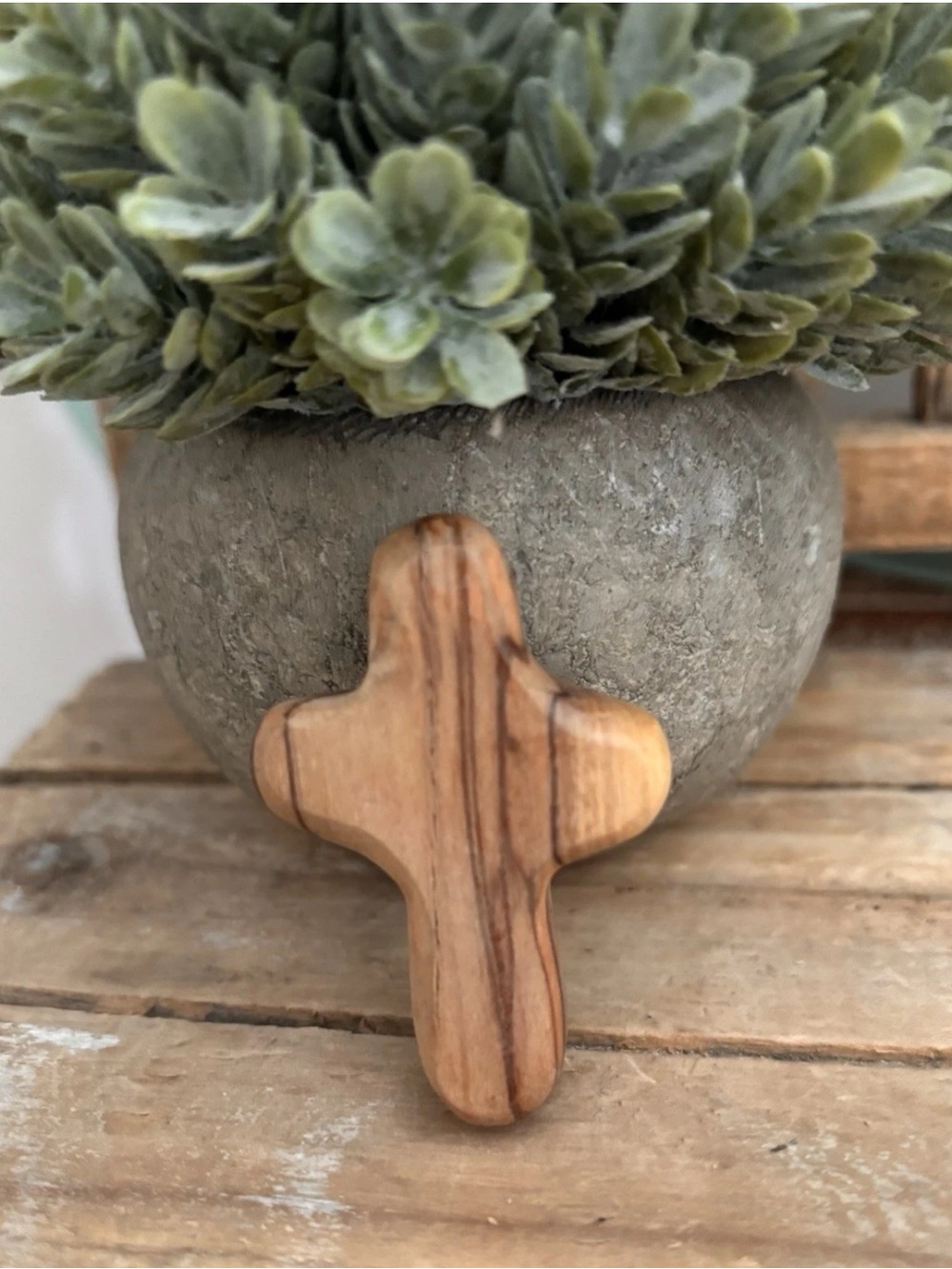 Zuluf Small Olive Wood Cross the Holding Crosses from Israel | Handheld